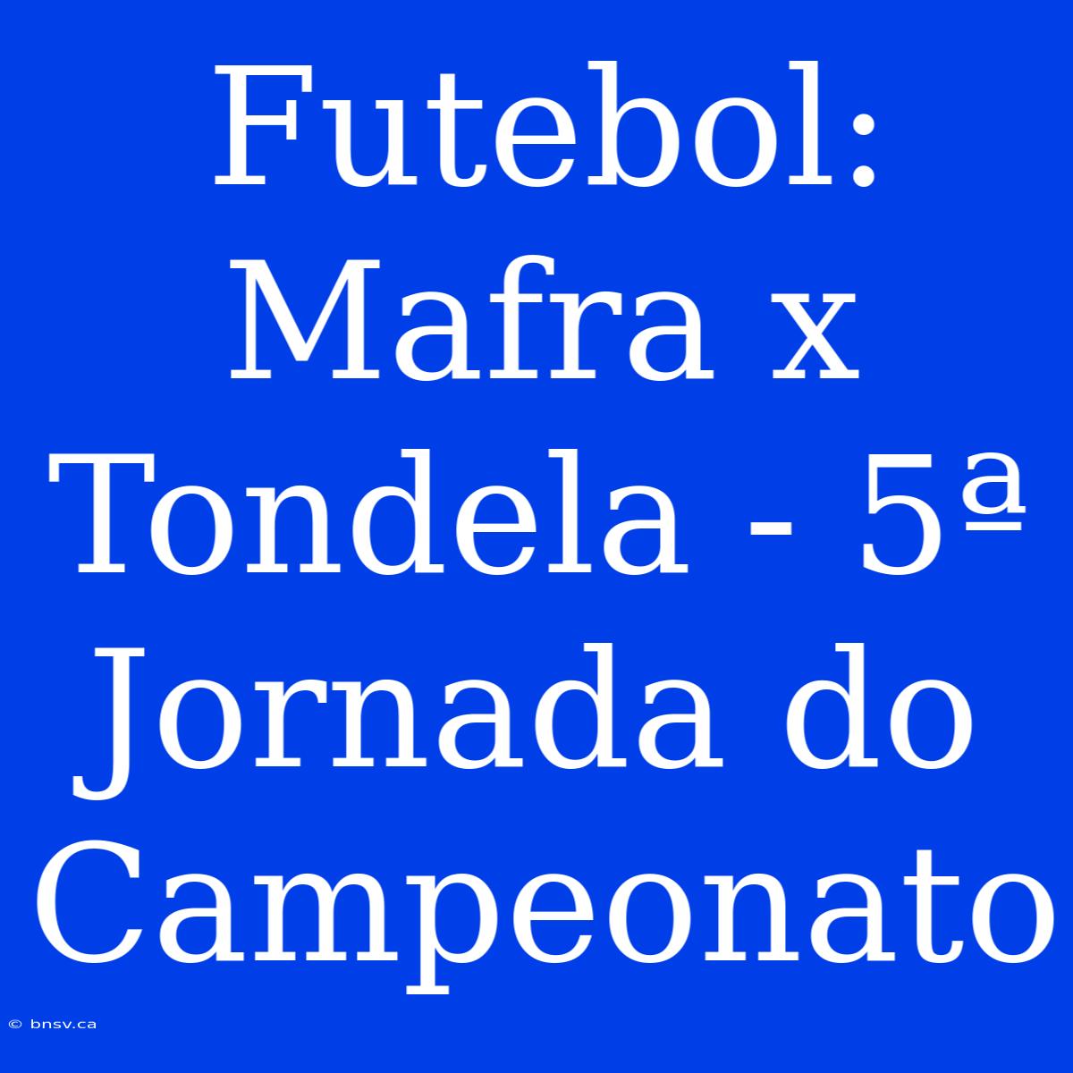 Futebol: Mafra X Tondela - 5ª Jornada Do Campeonato