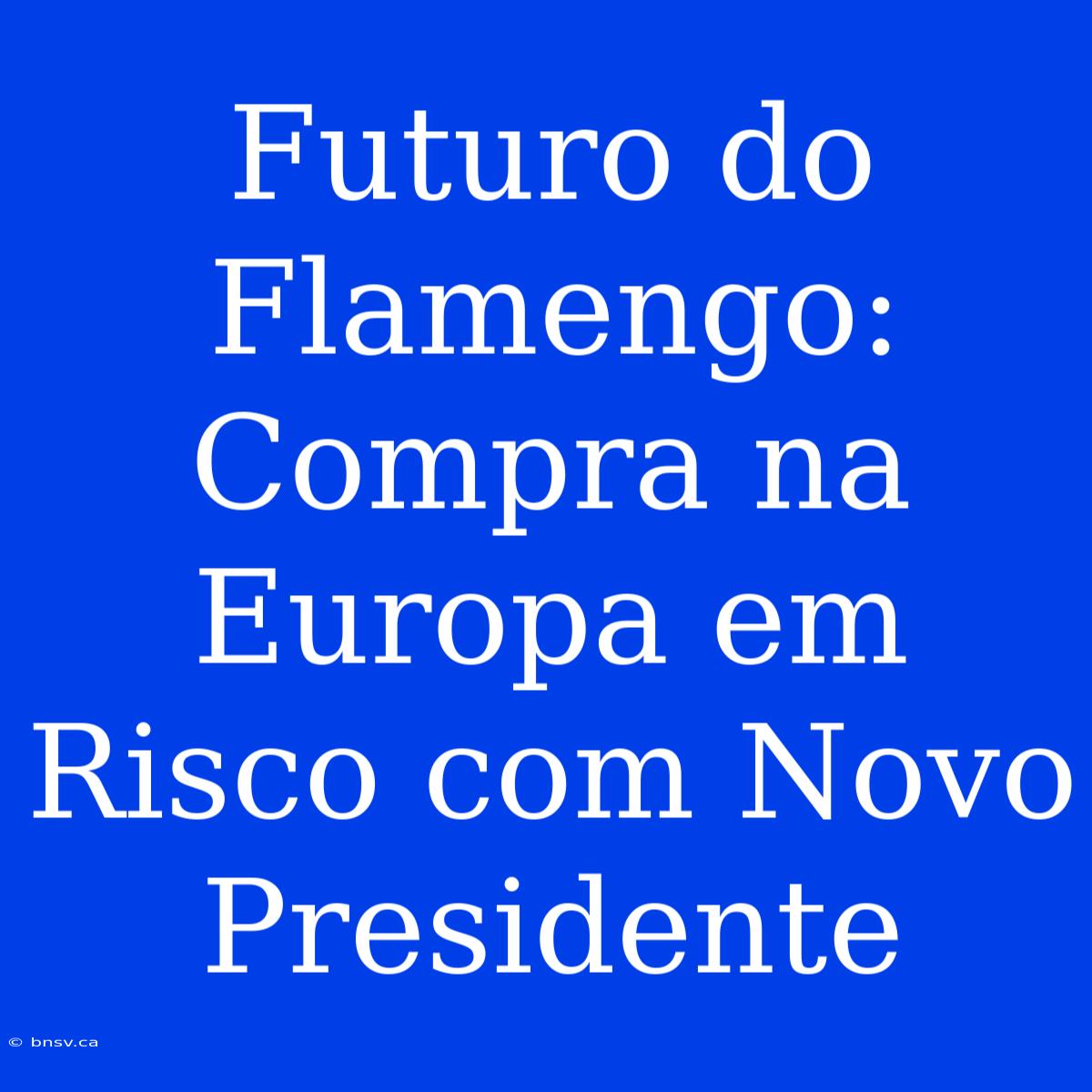 Futuro Do Flamengo: Compra Na Europa Em Risco Com Novo Presidente