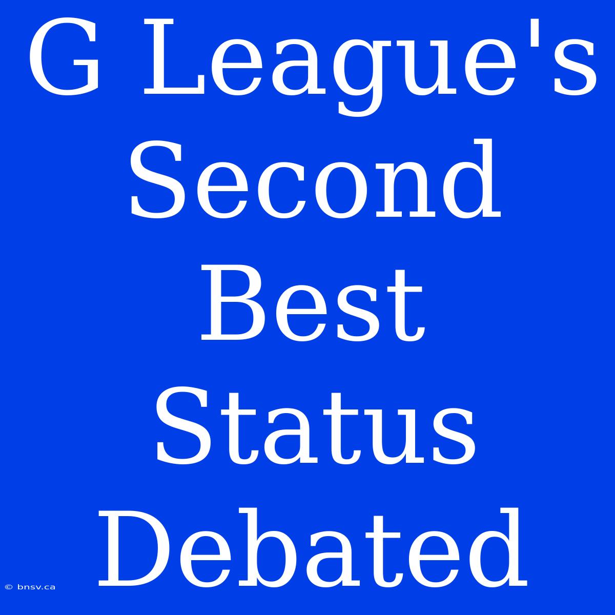 G League's Second Best Status Debated