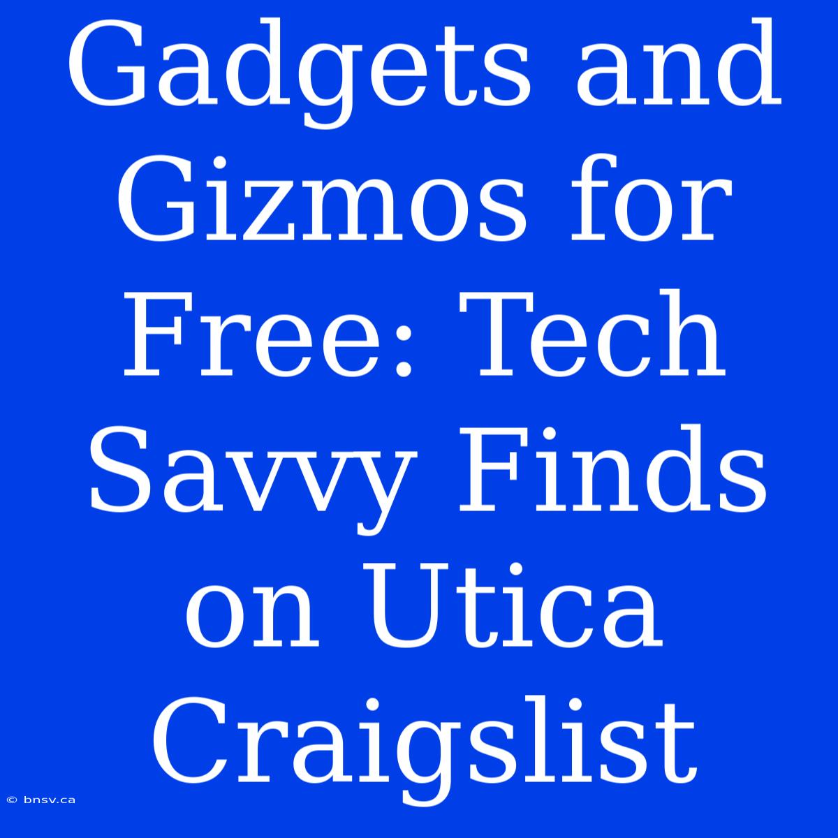 Gadgets And Gizmos For Free: Tech Savvy Finds On Utica Craigslist