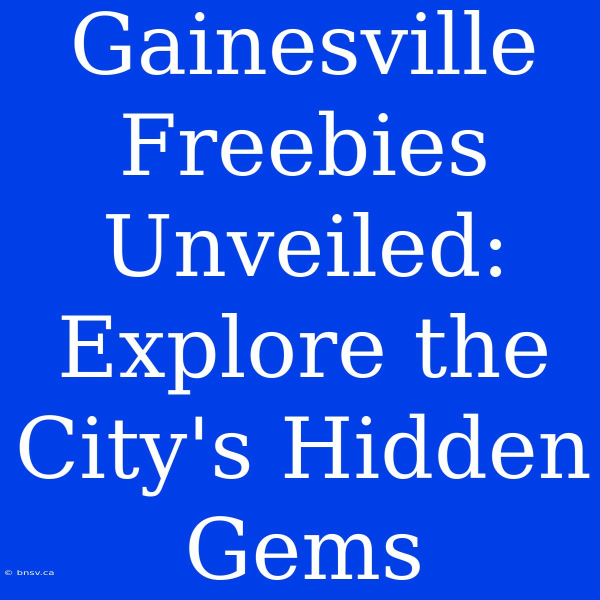 Gainesville Freebies Unveiled: Explore The City's Hidden Gems