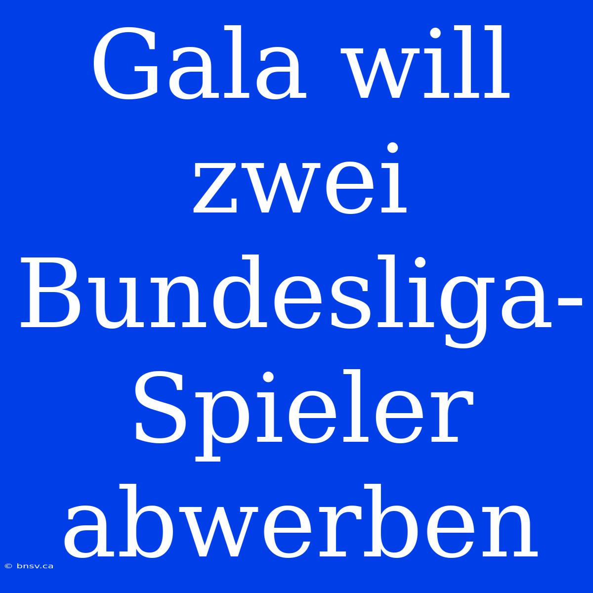 Gala Will Zwei Bundesliga-Spieler Abwerben