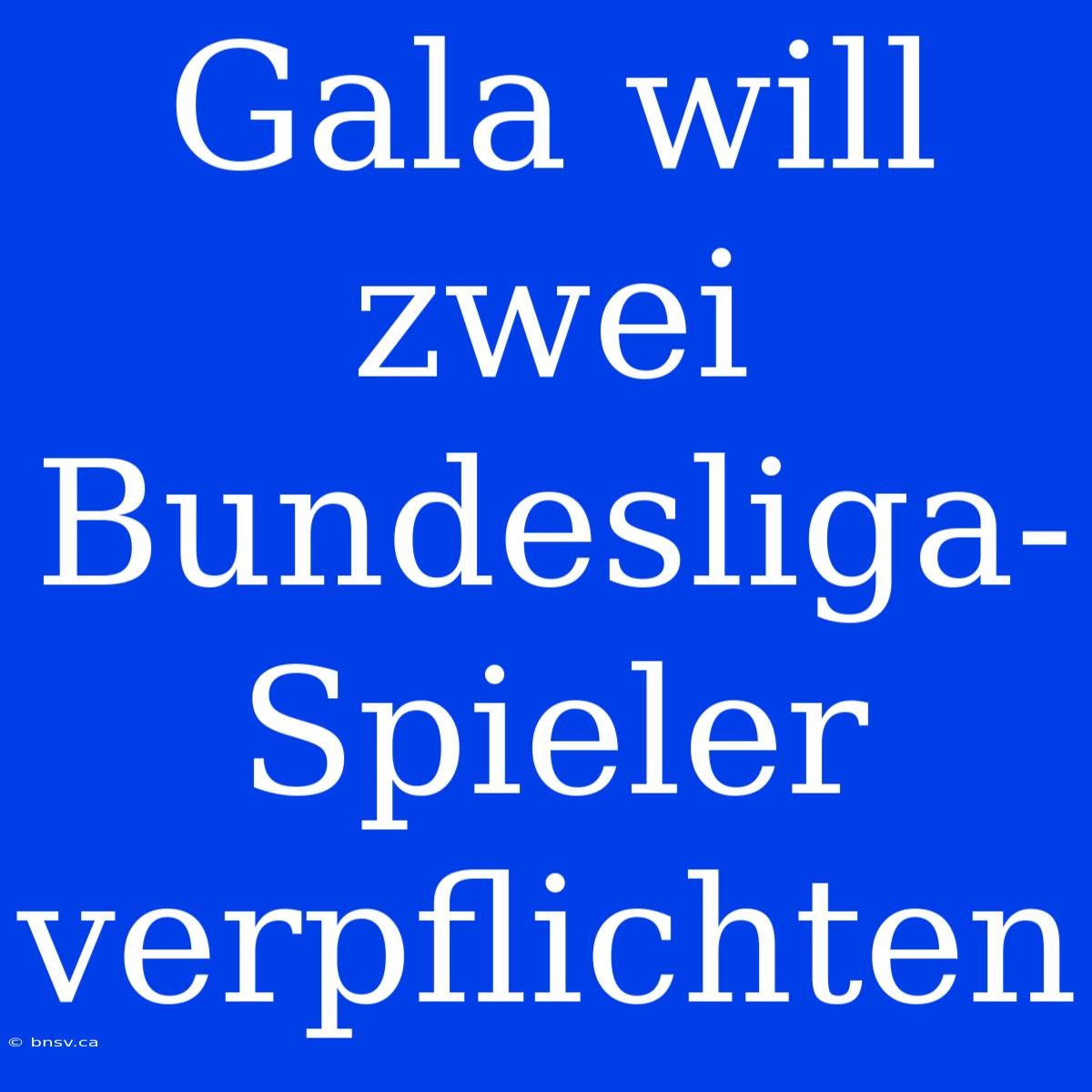 Gala Will Zwei Bundesliga-Spieler Verpflichten