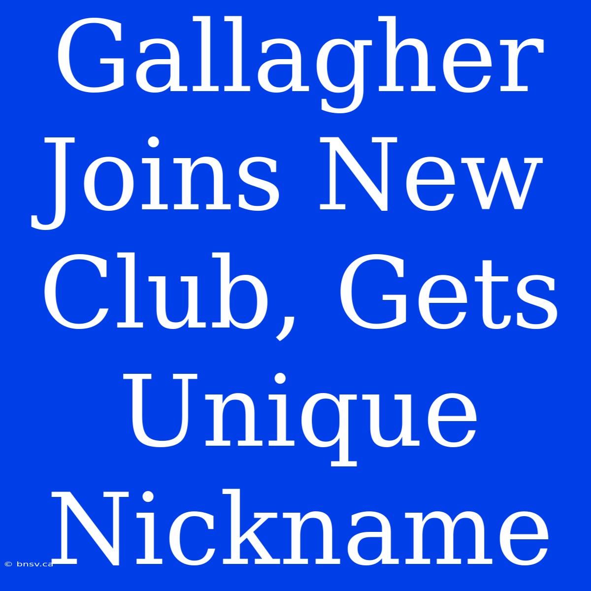 Gallagher Joins New Club, Gets Unique Nickname