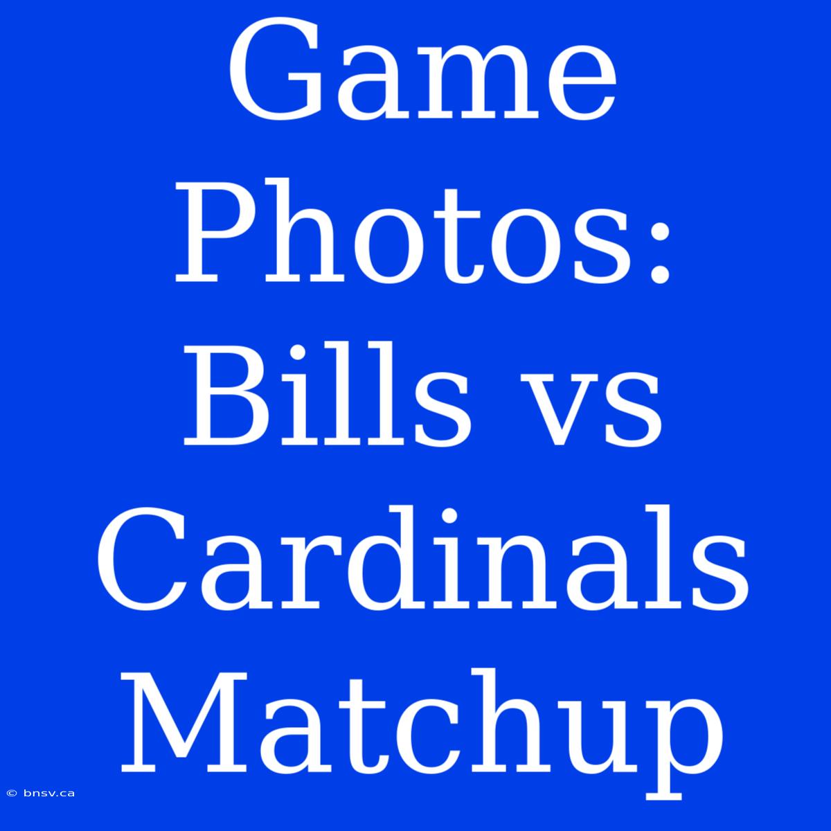 Game Photos: Bills Vs Cardinals Matchup