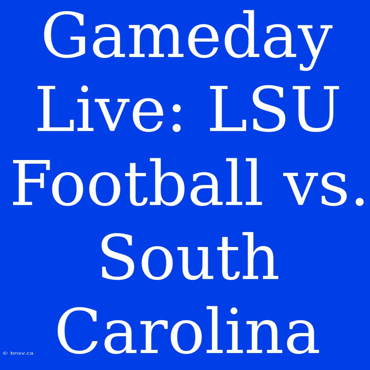 Gameday Live: LSU Football Vs. South Carolina