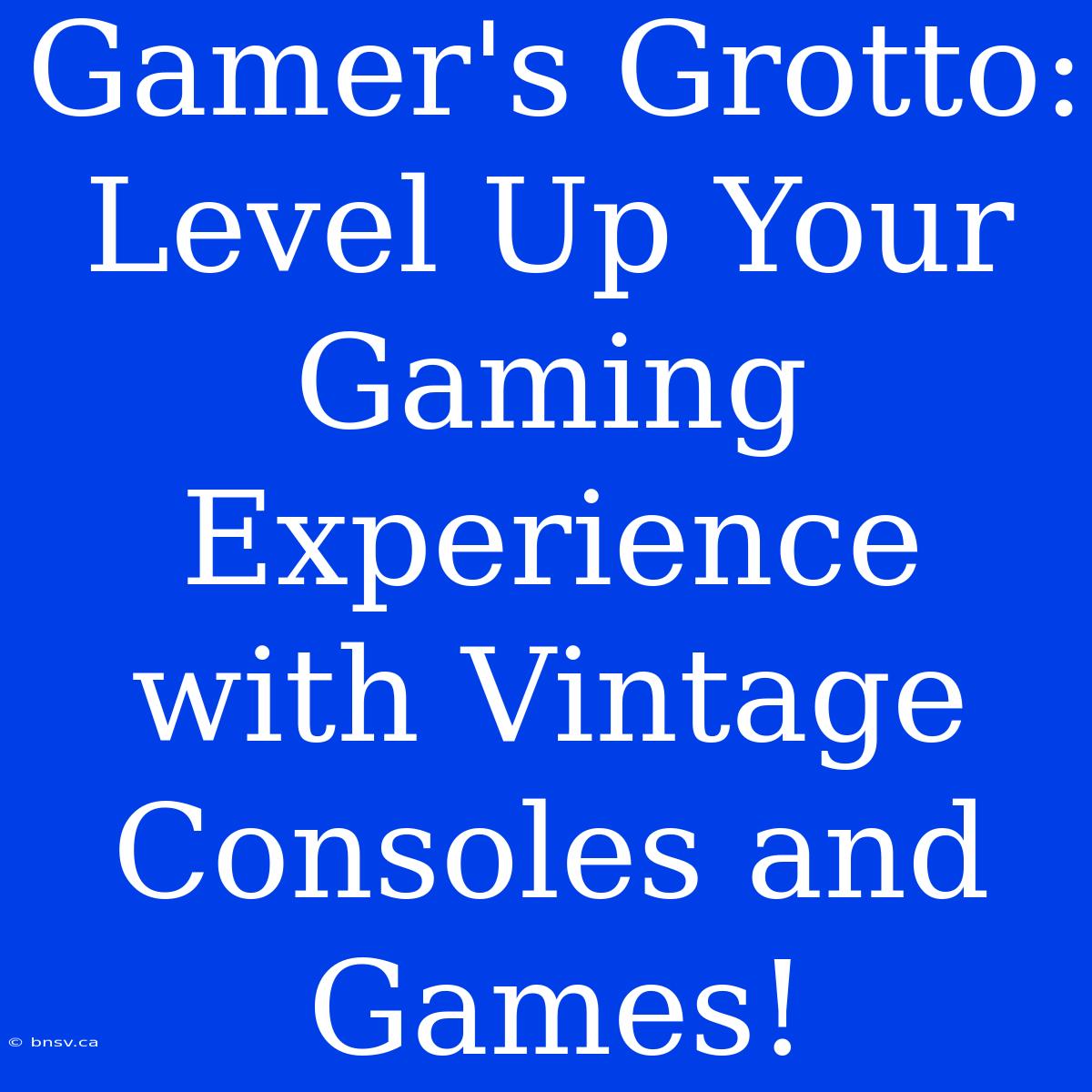 Gamer's Grotto: Level Up Your Gaming Experience With Vintage Consoles And Games!