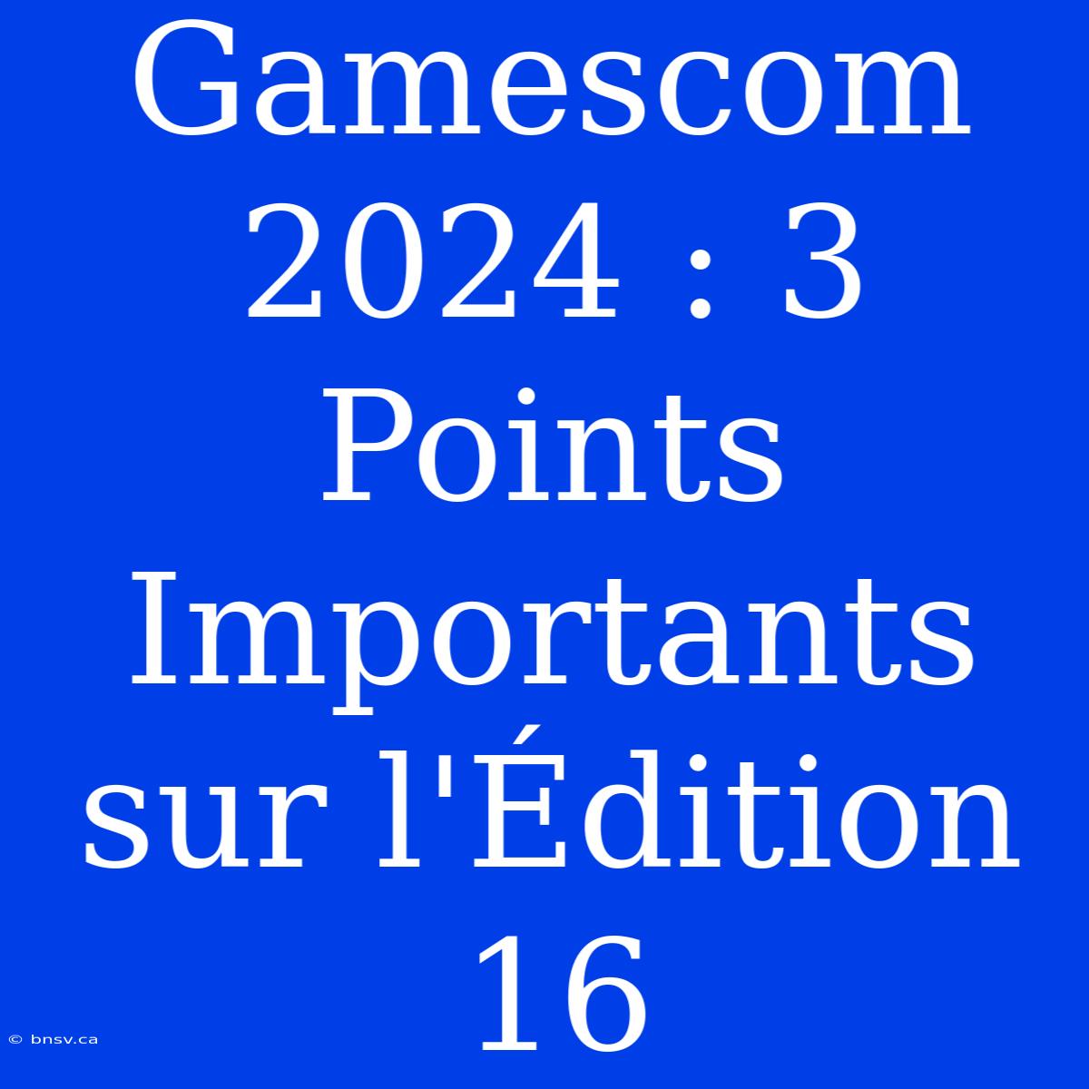 Gamescom 2024 : 3 Points Importants Sur L'Édition 16