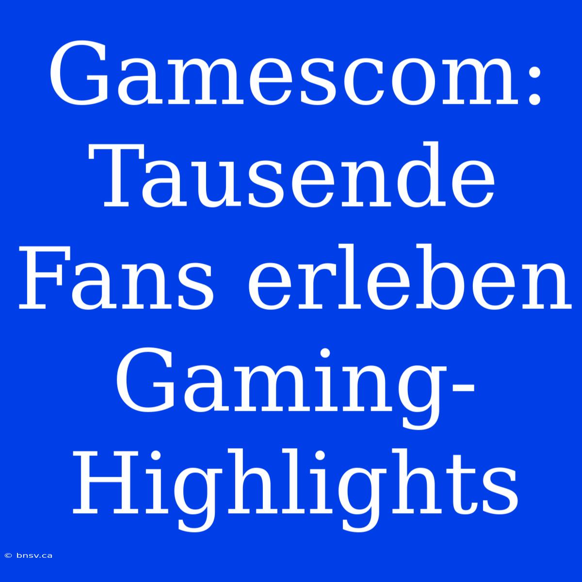 Gamescom: Tausende Fans Erleben Gaming-Highlights