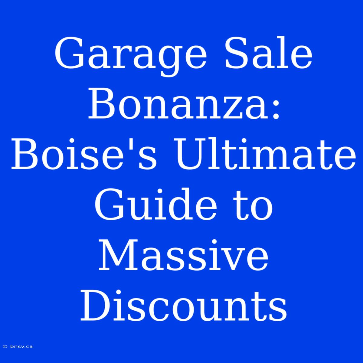 Garage Sale Bonanza: Boise's Ultimate Guide To Massive Discounts