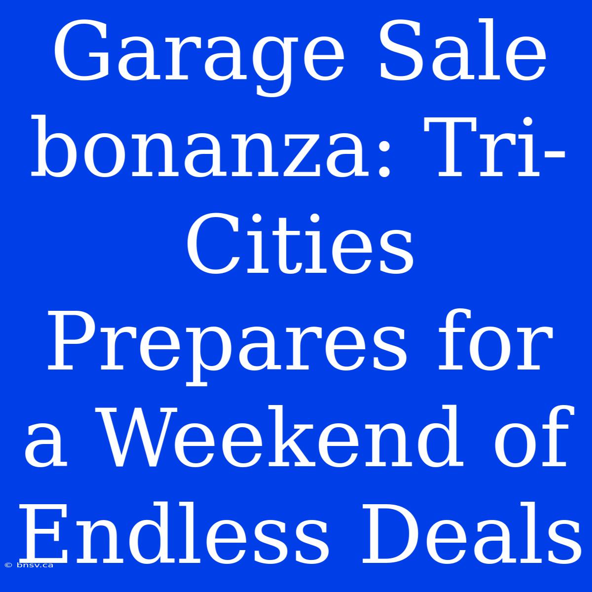 Garage Sale Bonanza: Tri-Cities Prepares For A Weekend Of Endless Deals