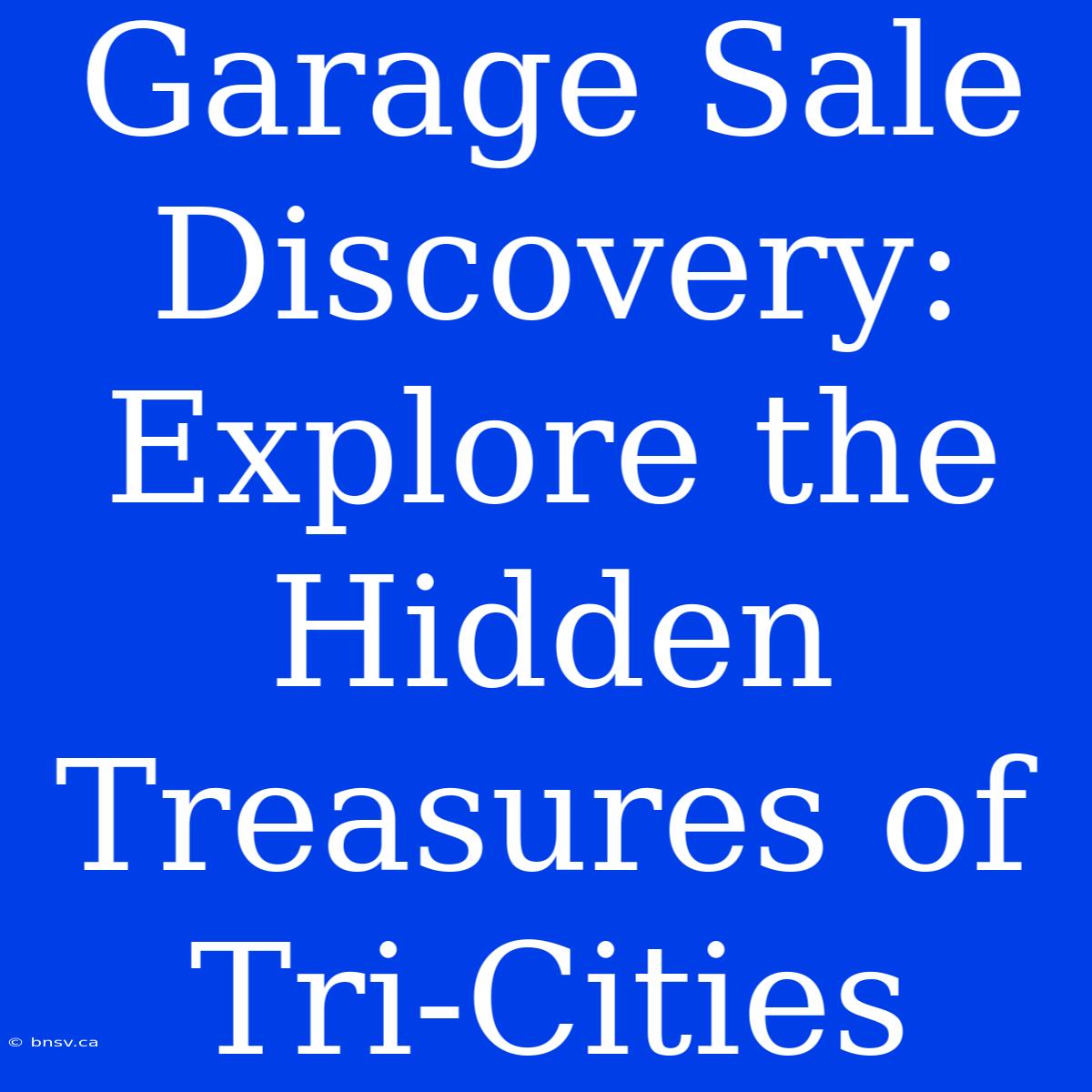 Garage Sale Discovery: Explore The Hidden Treasures Of Tri-Cities