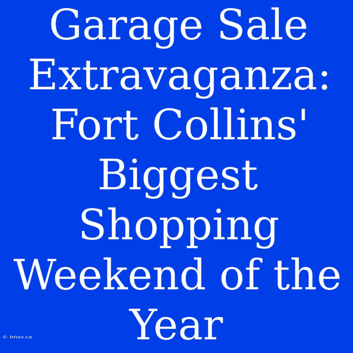 Garage Sale Extravaganza: Fort Collins' Biggest Shopping Weekend Of The Year