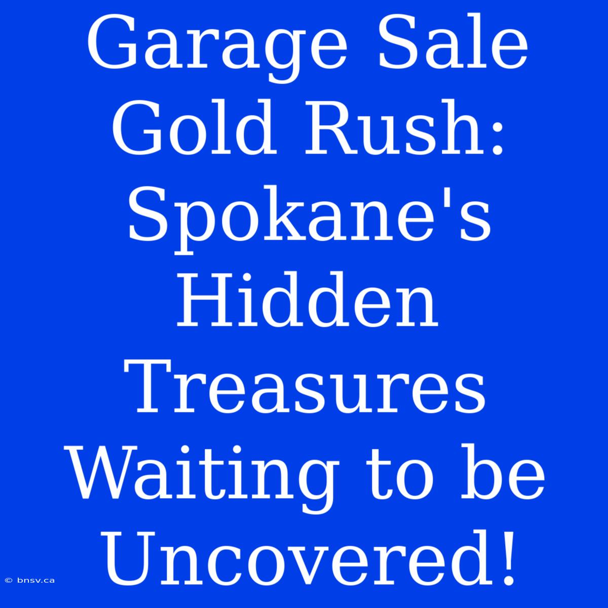 Garage Sale Gold Rush: Spokane's Hidden Treasures Waiting To Be Uncovered!