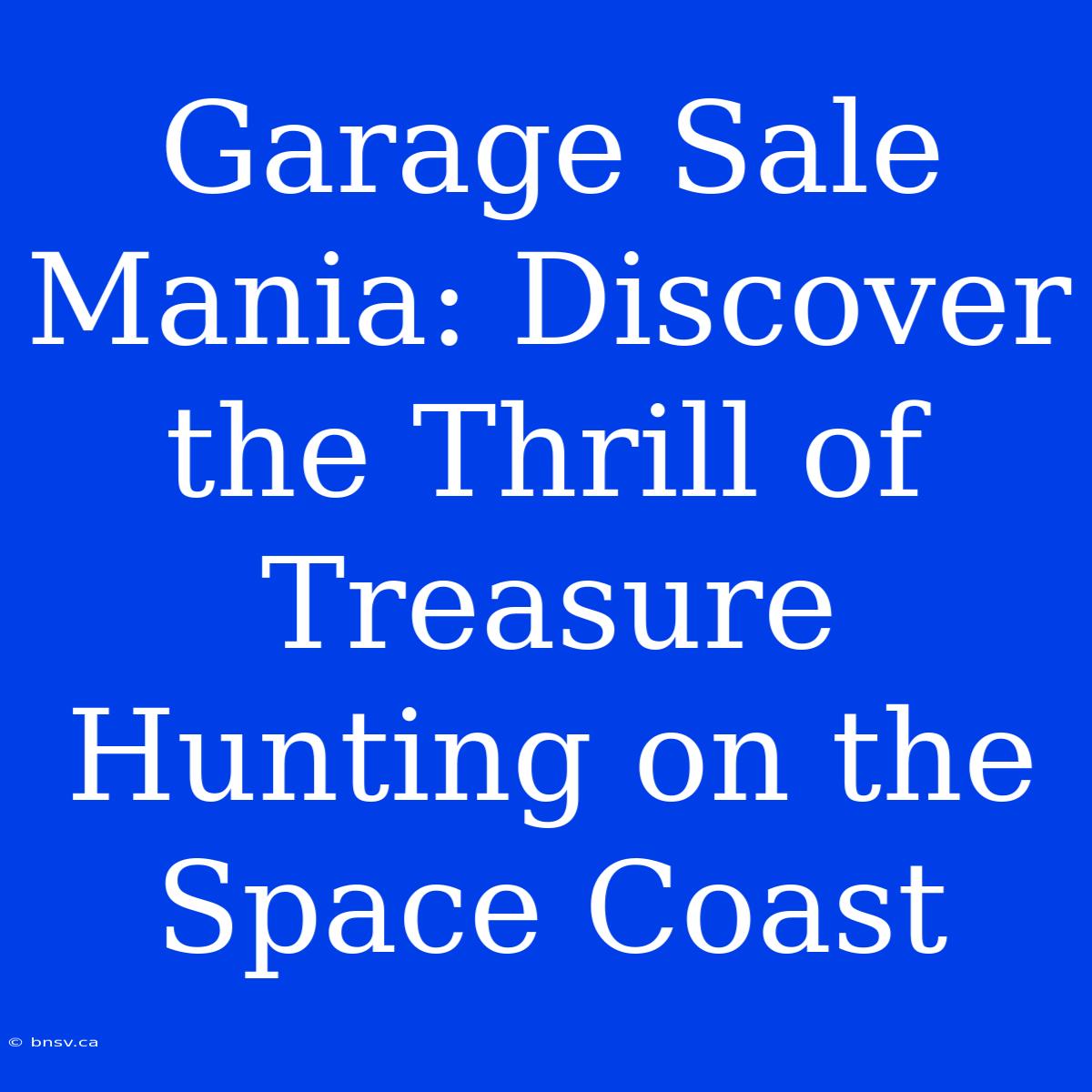 Garage Sale Mania: Discover The Thrill Of Treasure Hunting On The Space Coast