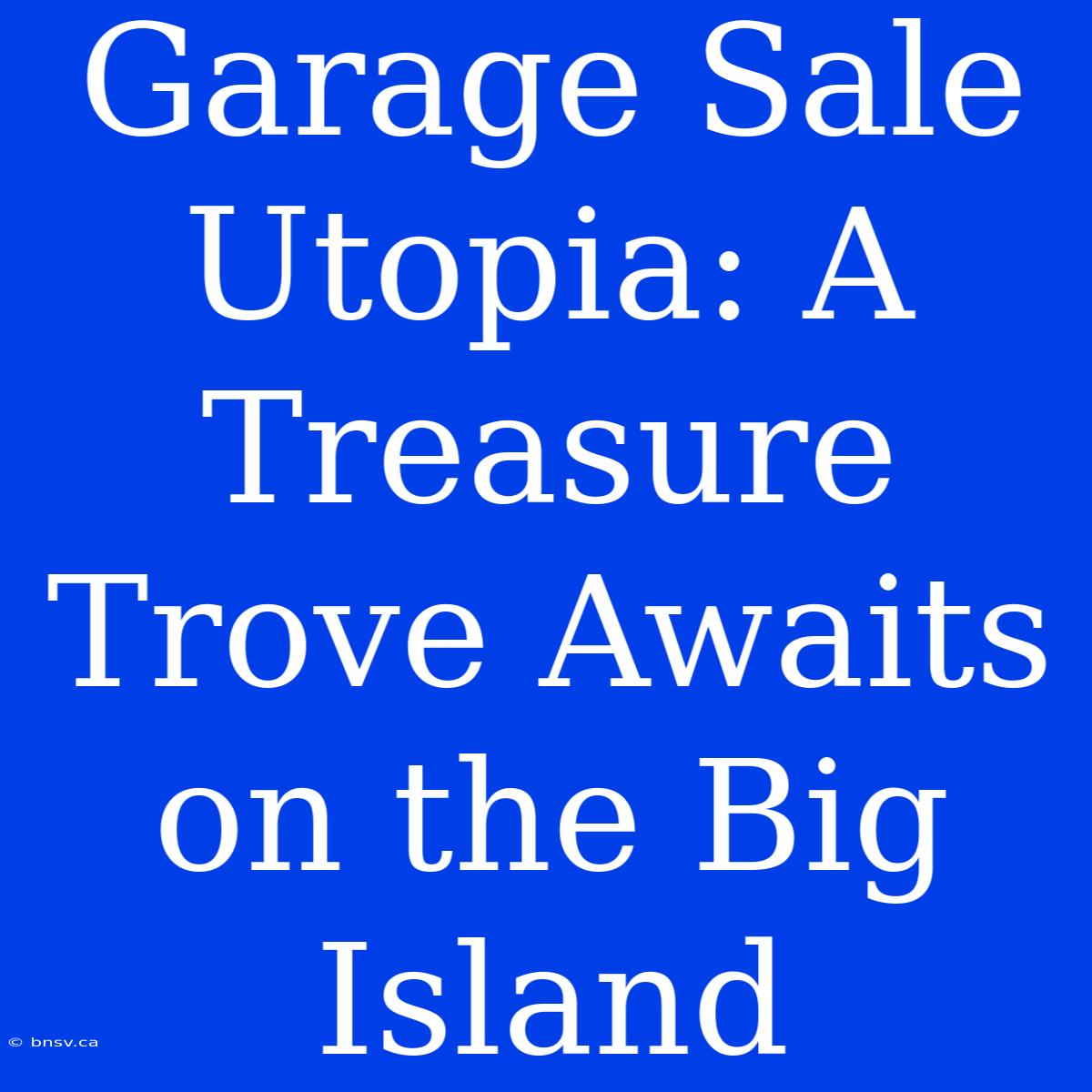 Garage Sale Utopia: A Treasure Trove Awaits On The Big Island