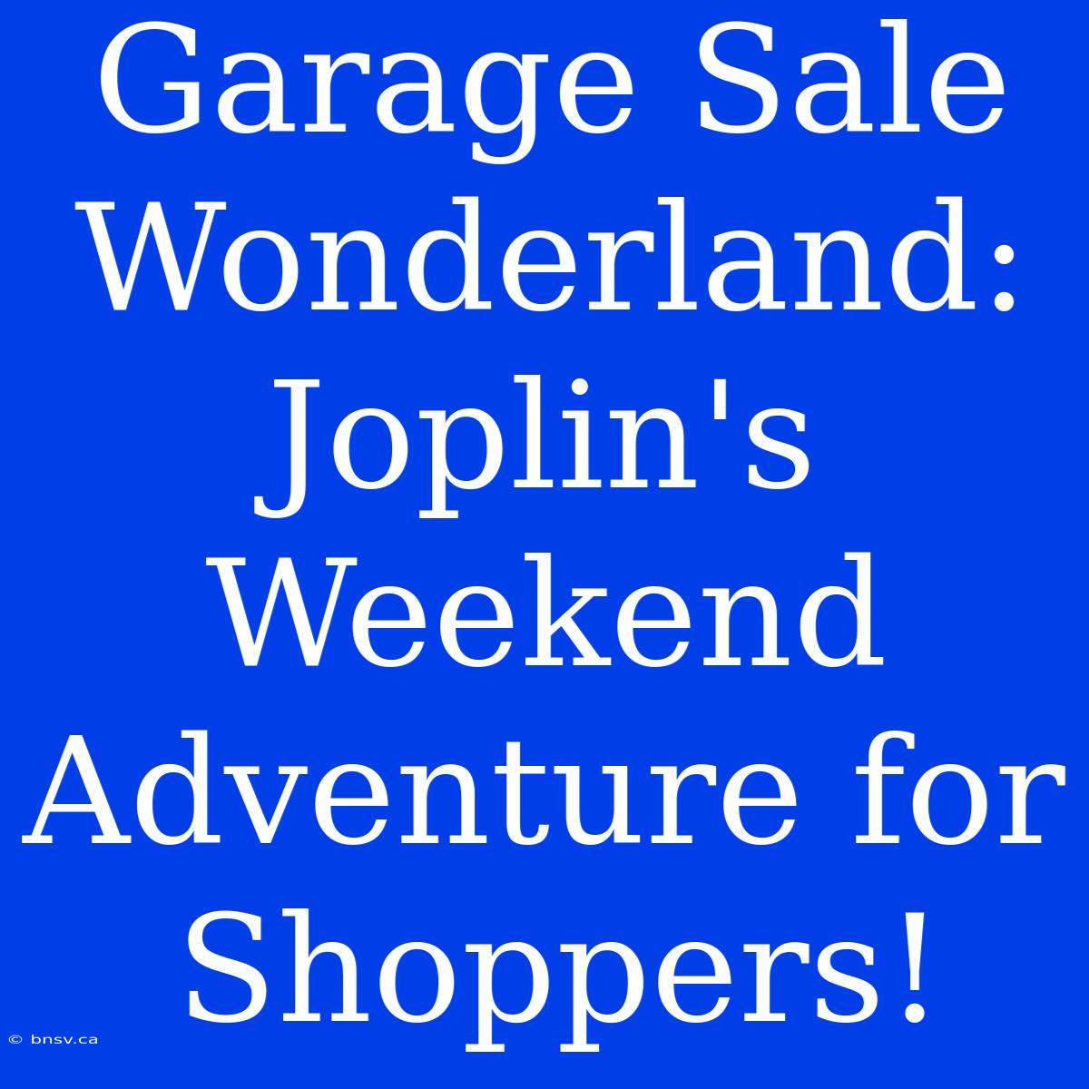 Garage Sale Wonderland: Joplin's Weekend Adventure For Shoppers!