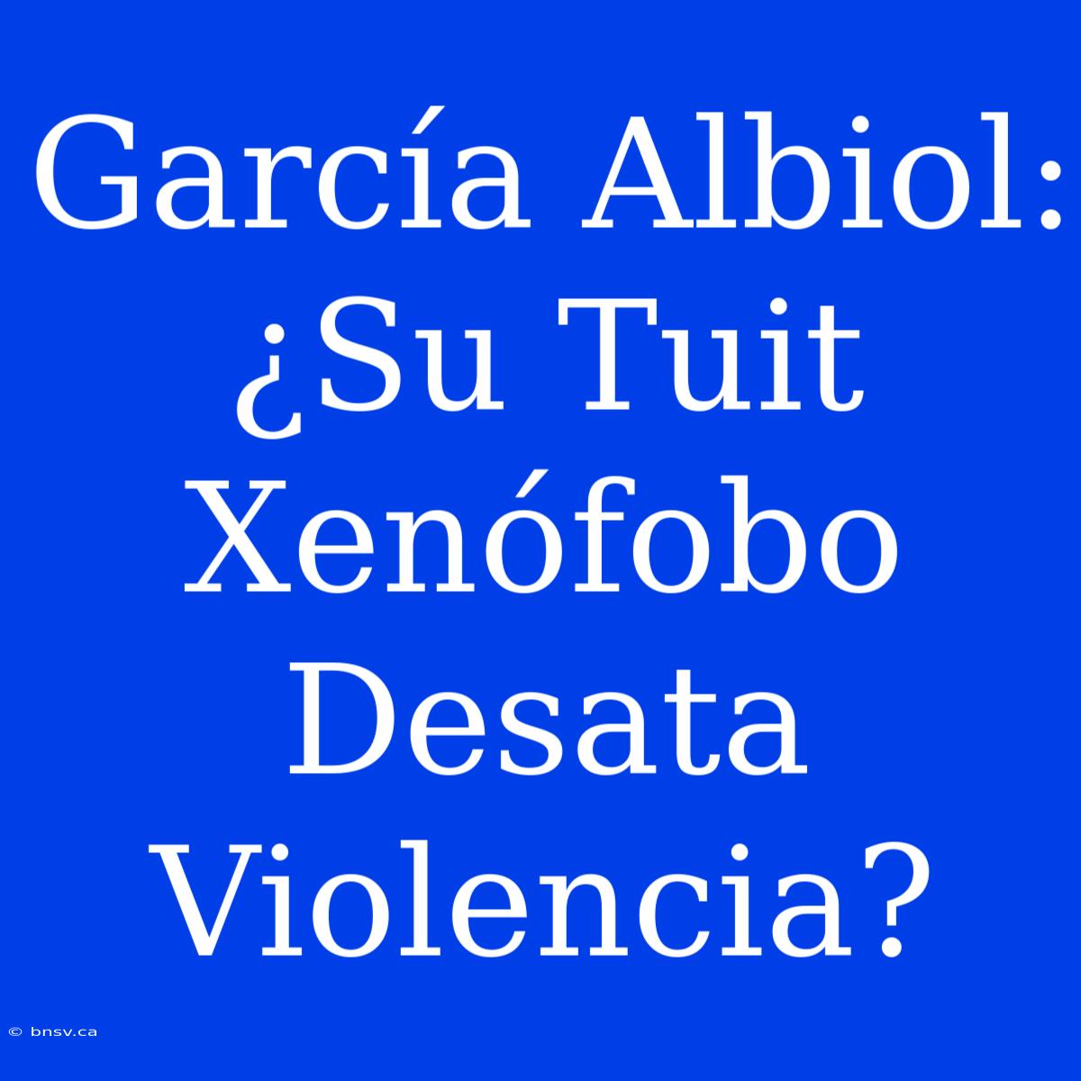 García Albiol: ¿Su Tuit Xenófobo Desata Violencia?