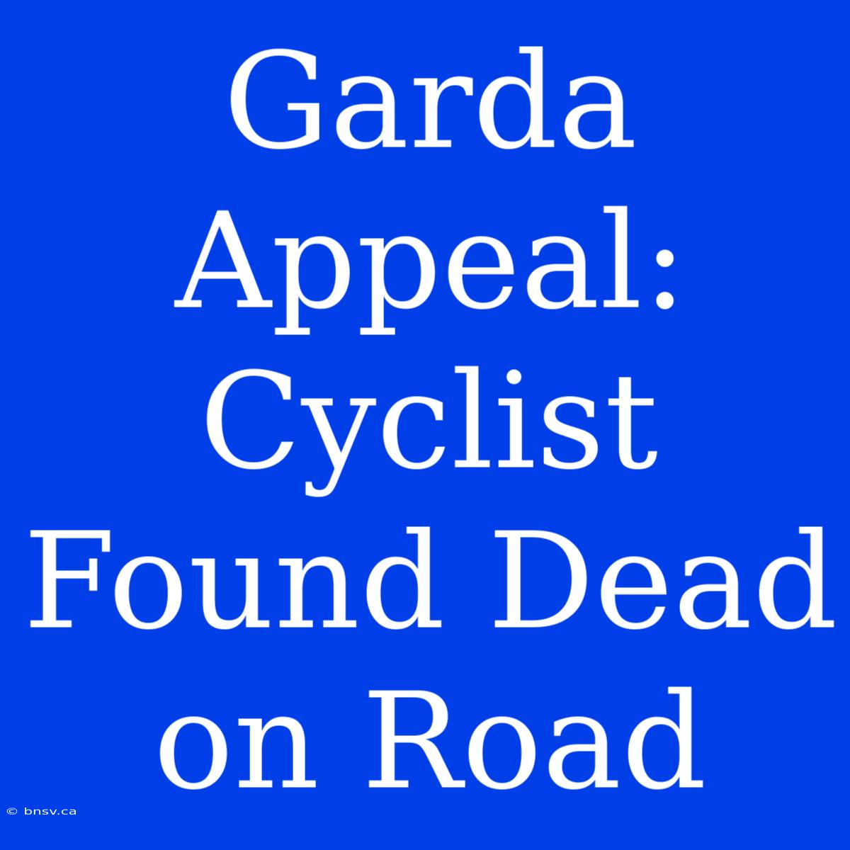 Garda Appeal: Cyclist Found Dead On Road