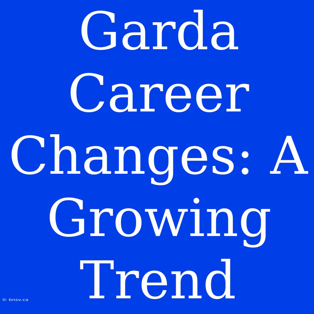 Garda Career Changes: A Growing Trend