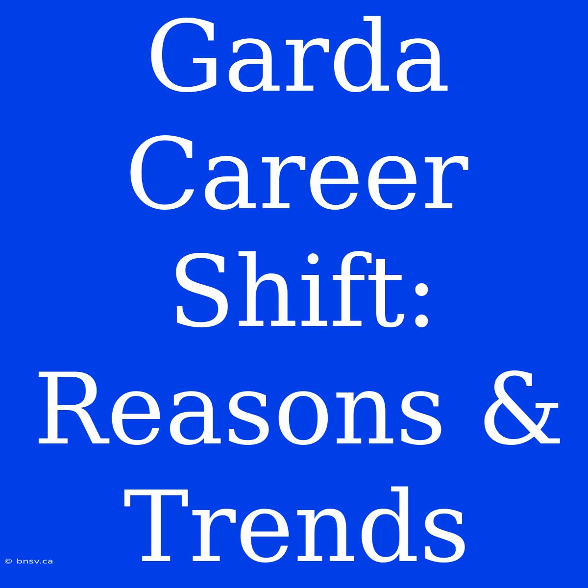 Garda Career Shift: Reasons & Trends