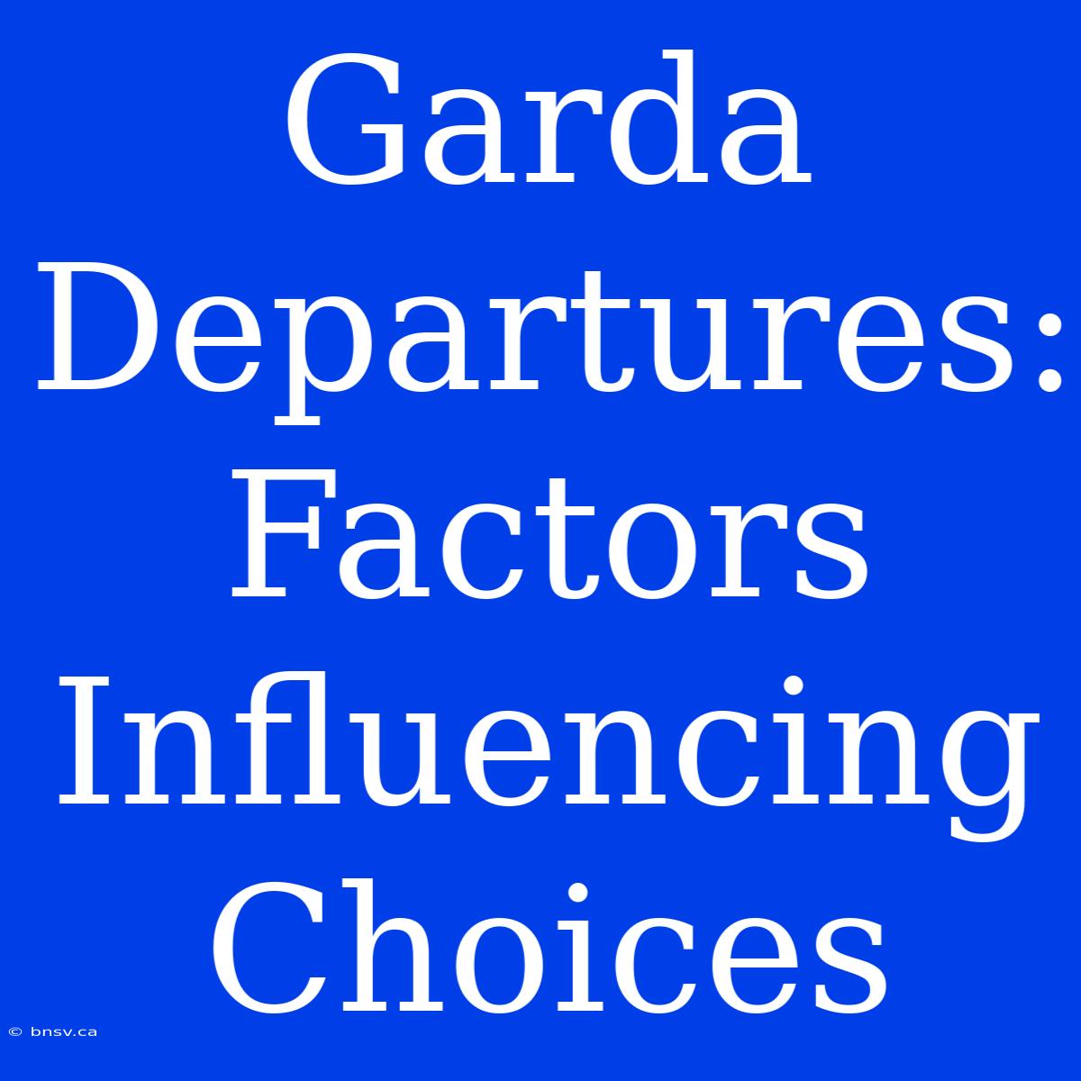 Garda Departures: Factors Influencing Choices