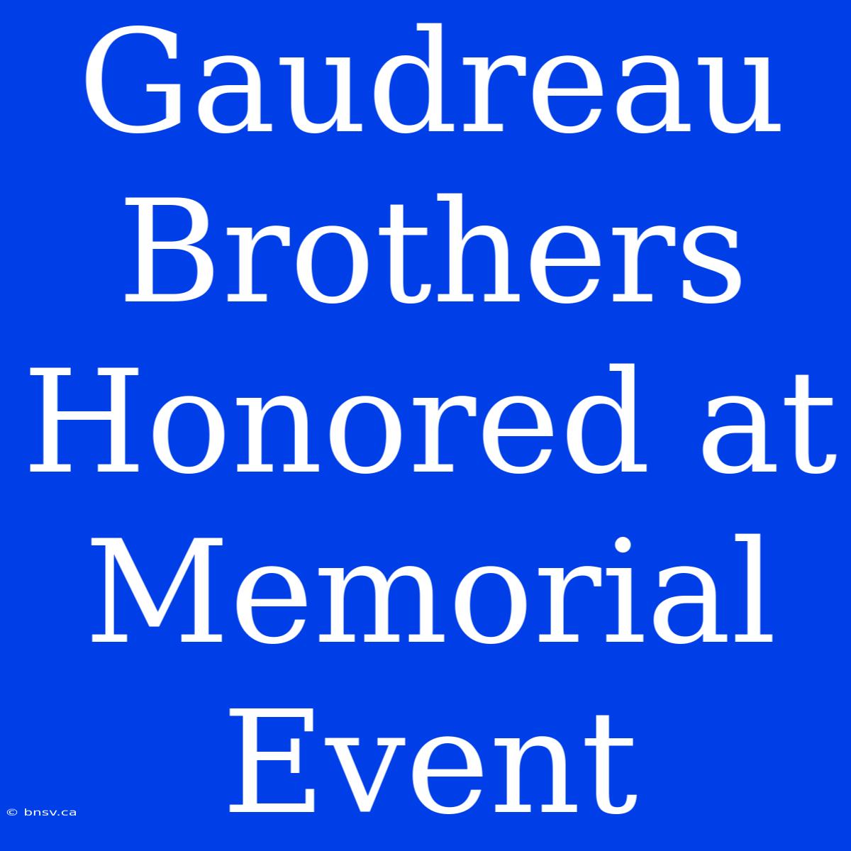 Gaudreau Brothers Honored At Memorial Event