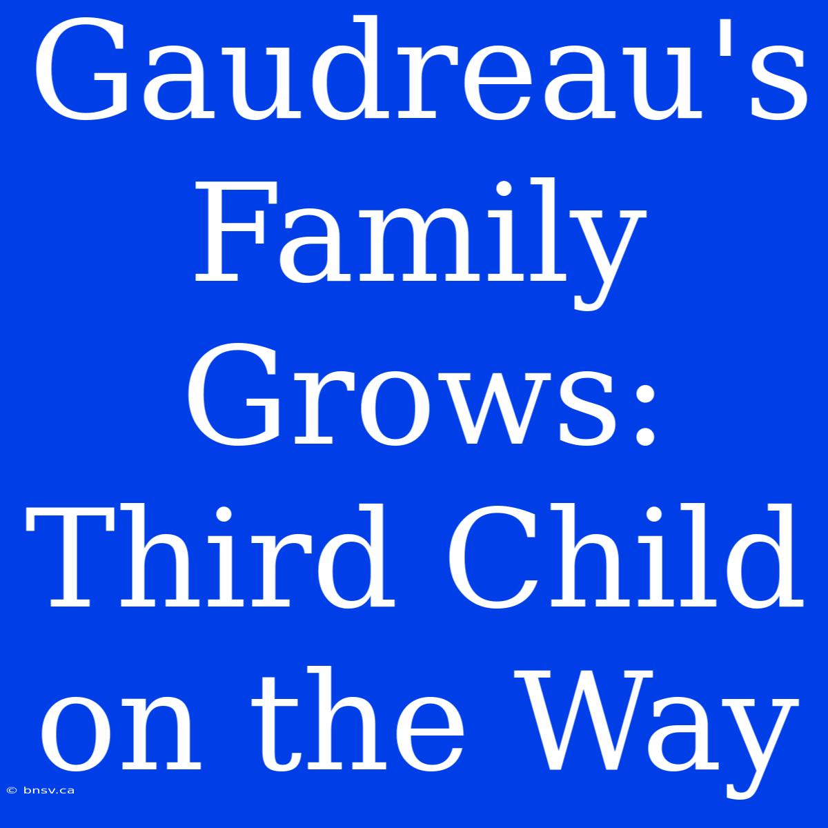 Gaudreau's Family Grows: Third Child On The Way