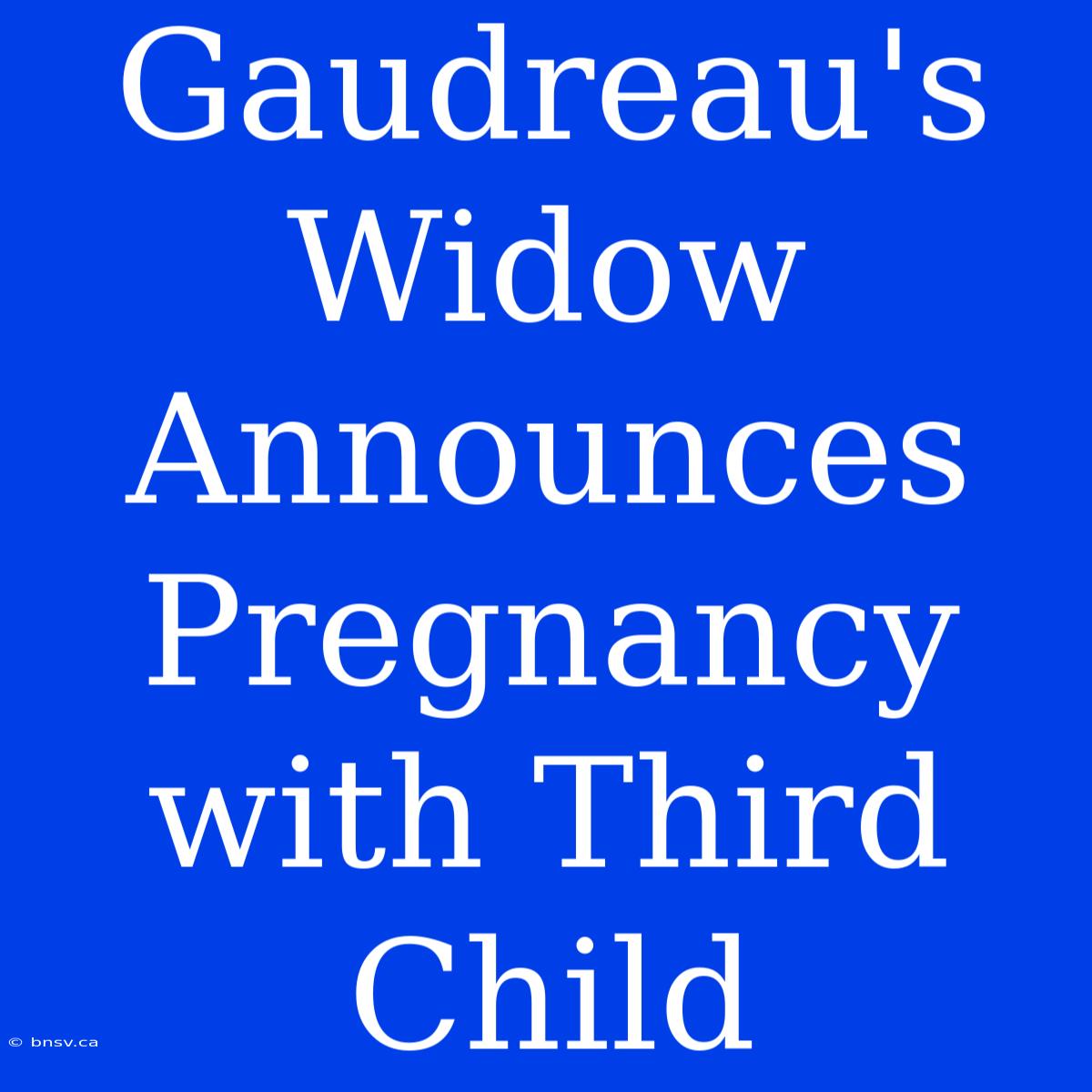 Gaudreau's Widow Announces Pregnancy With Third Child