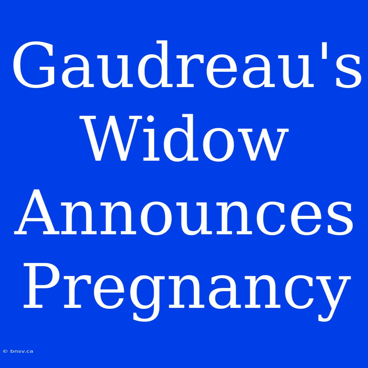 Gaudreau's Widow Announces Pregnancy