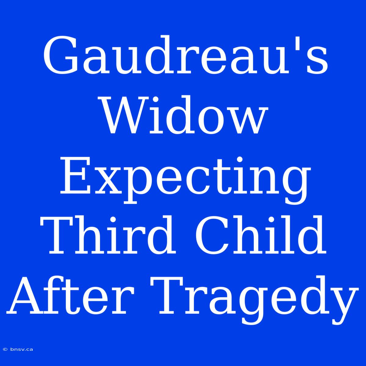 Gaudreau's Widow Expecting Third Child After Tragedy