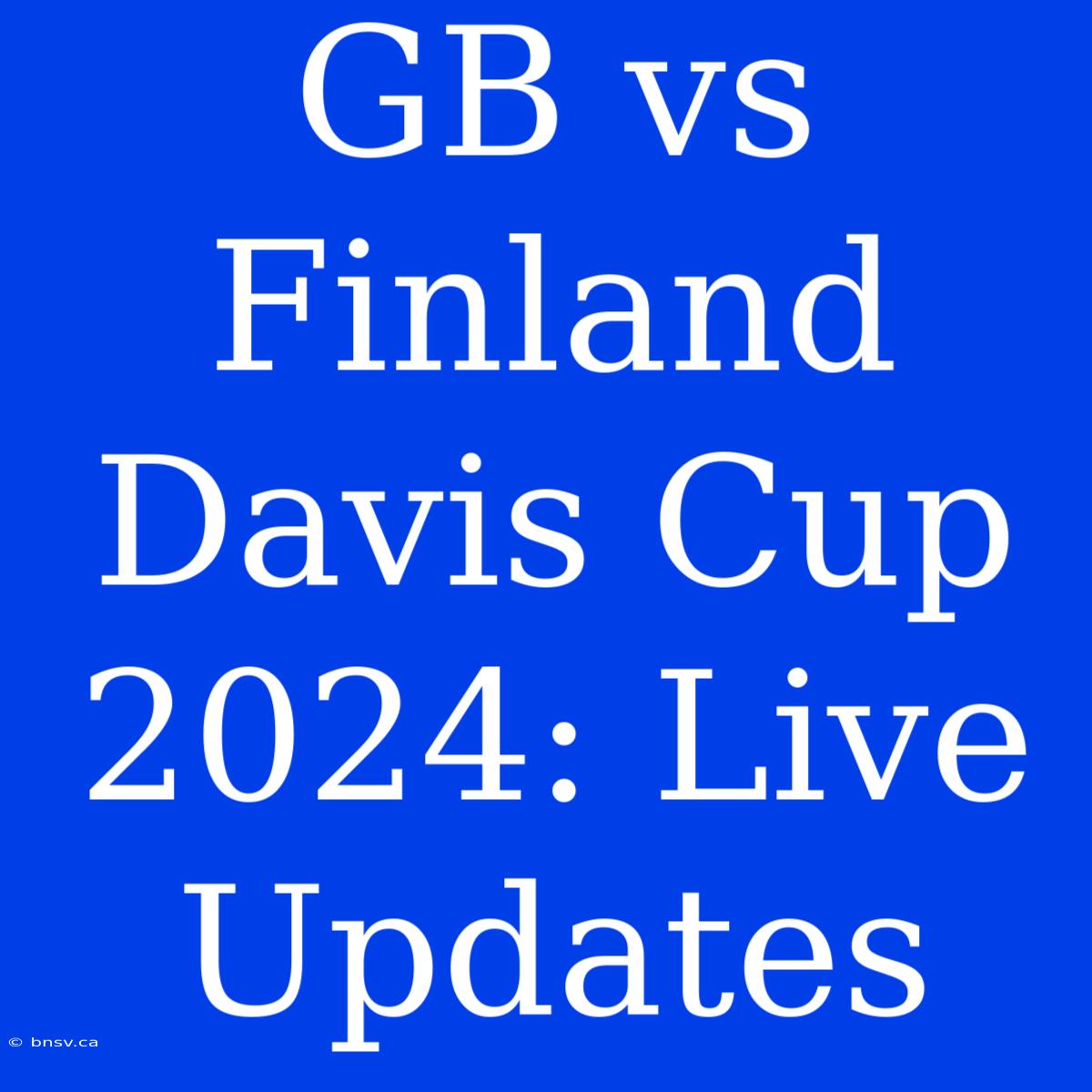 GB Vs Finland Davis Cup 2024: Live Updates