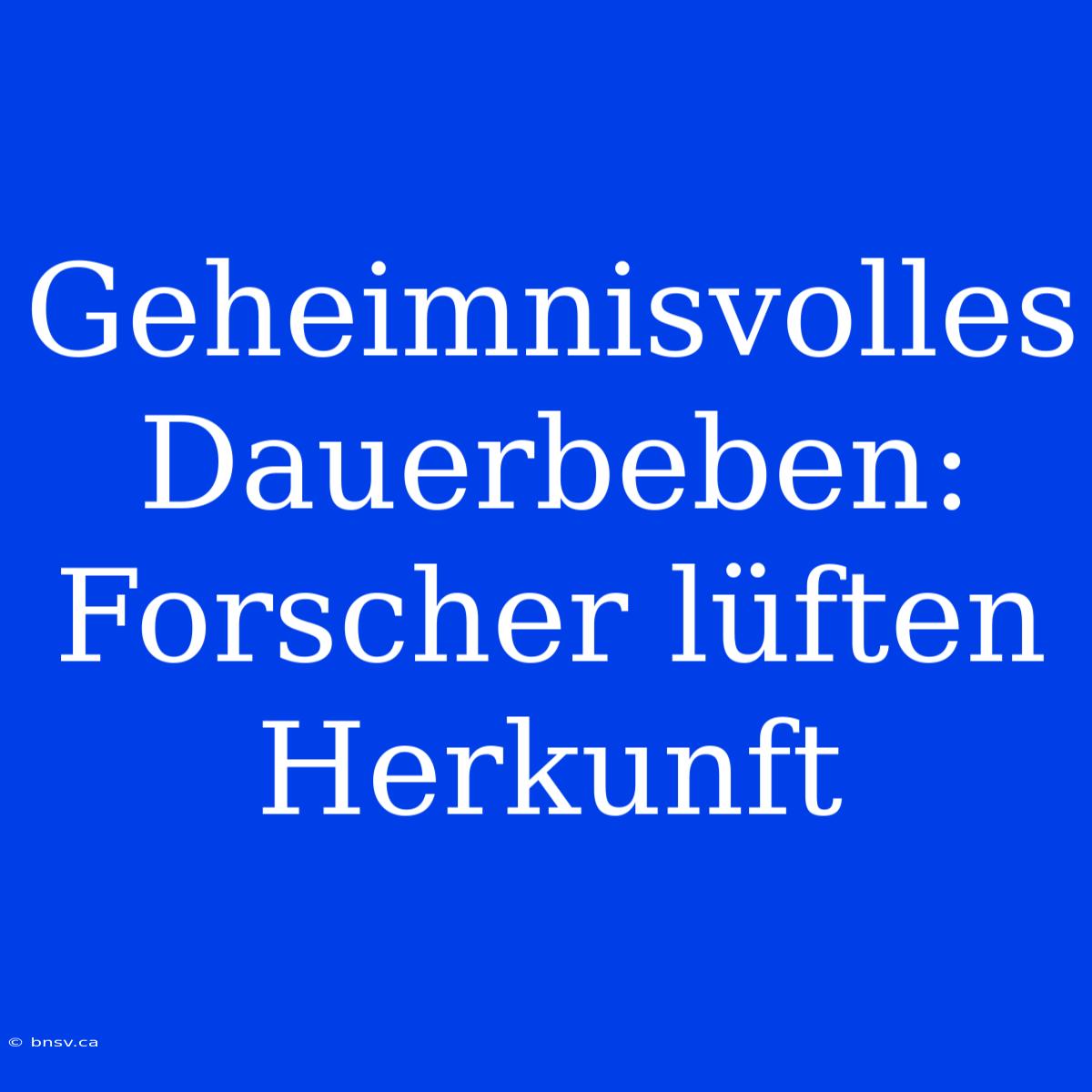 Geheimnisvolles Dauerbeben: Forscher Lüften Herkunft