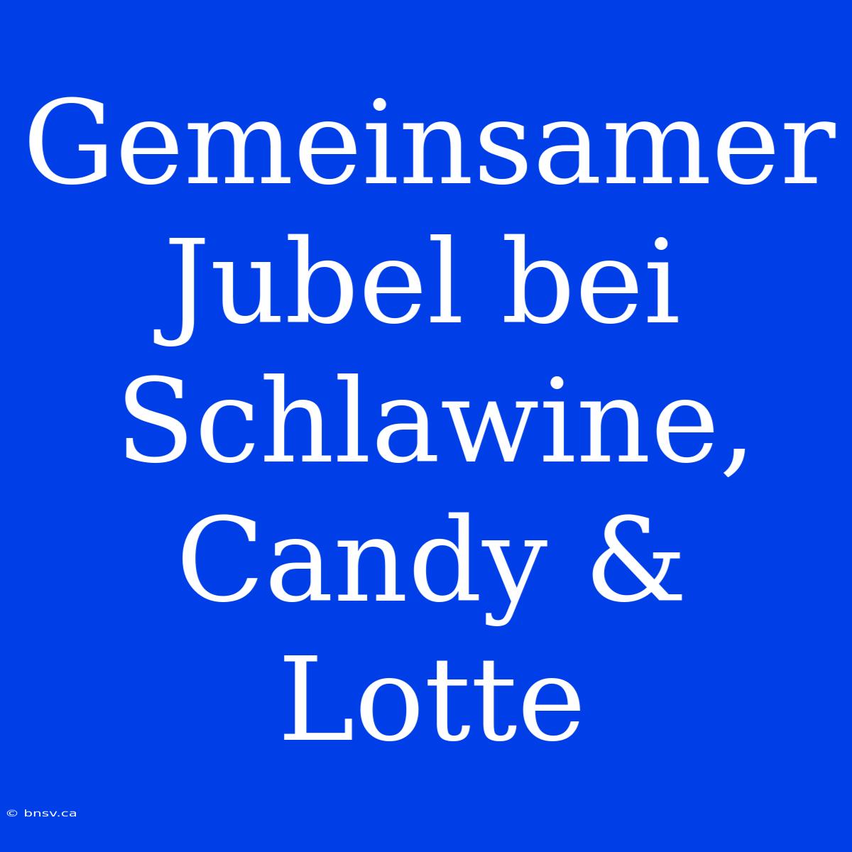 Gemeinsamer Jubel Bei Schlawine, Candy & Lotte