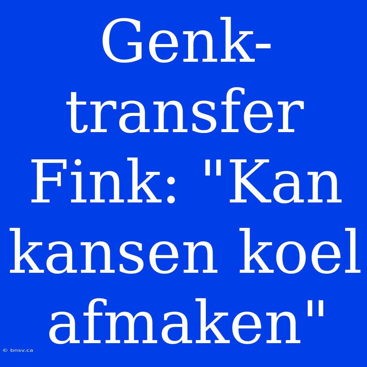 Genk-transfer Fink: 