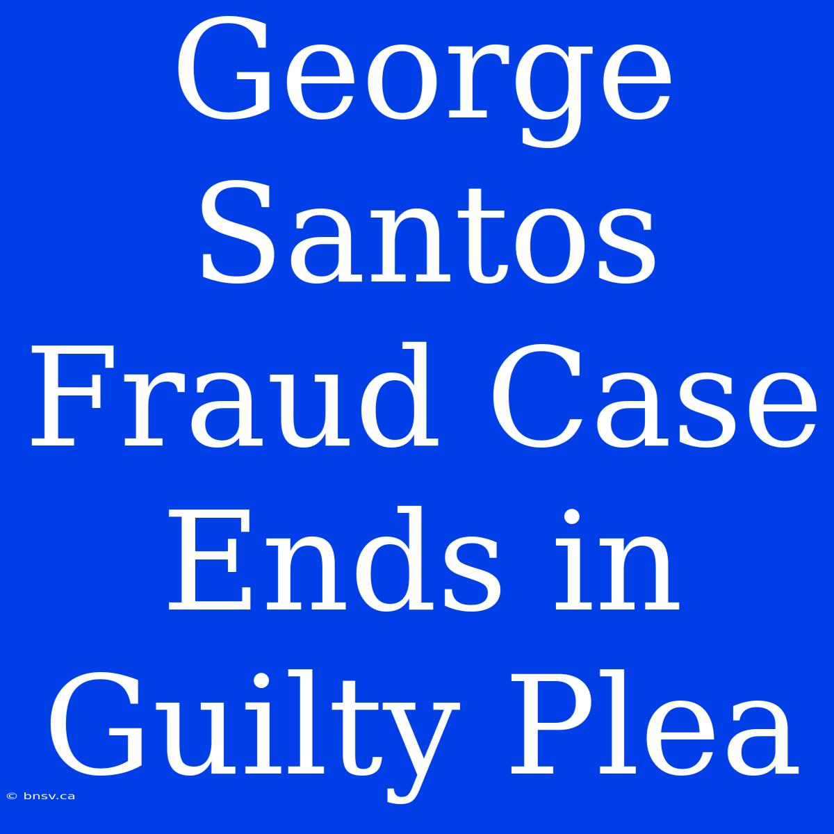 George Santos Fraud Case Ends In Guilty Plea