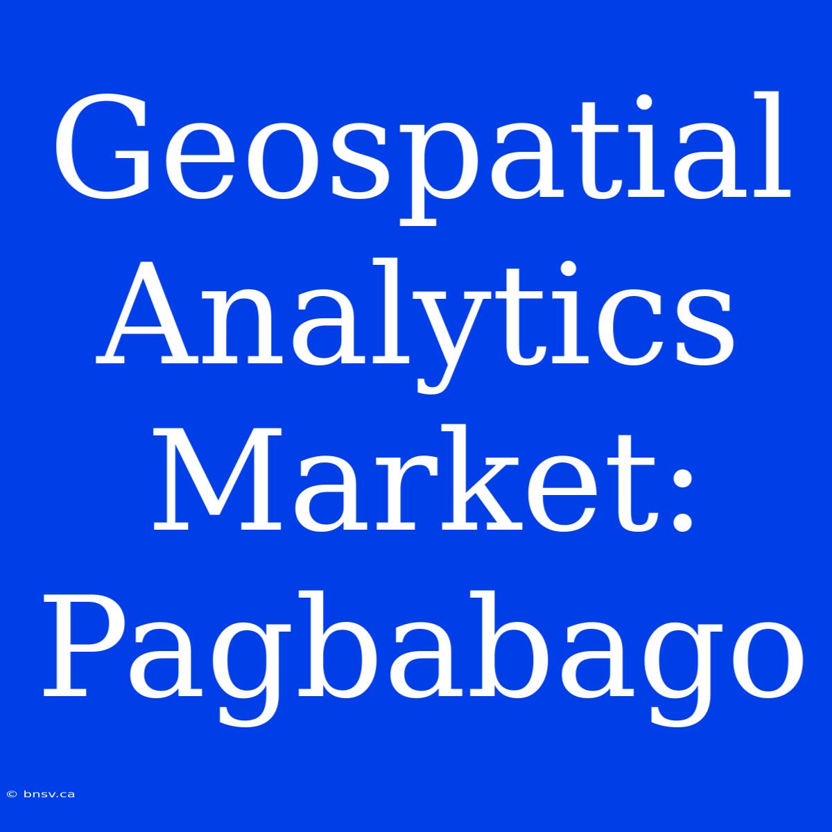 Geospatial Analytics Market: Pagbabago