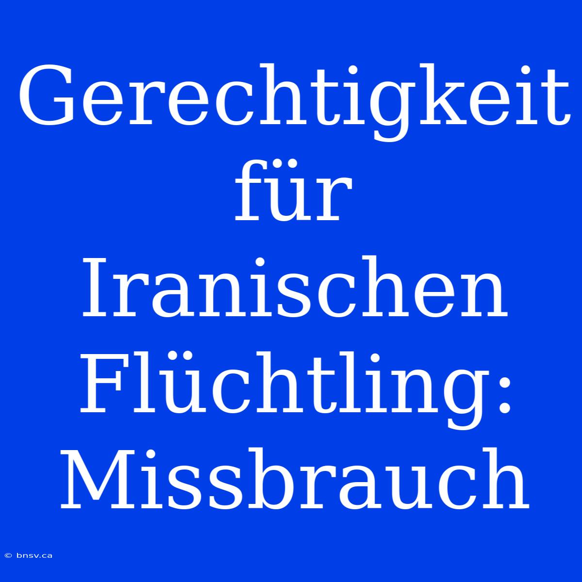 Gerechtigkeit Für Iranischen Flüchtling: Missbrauch