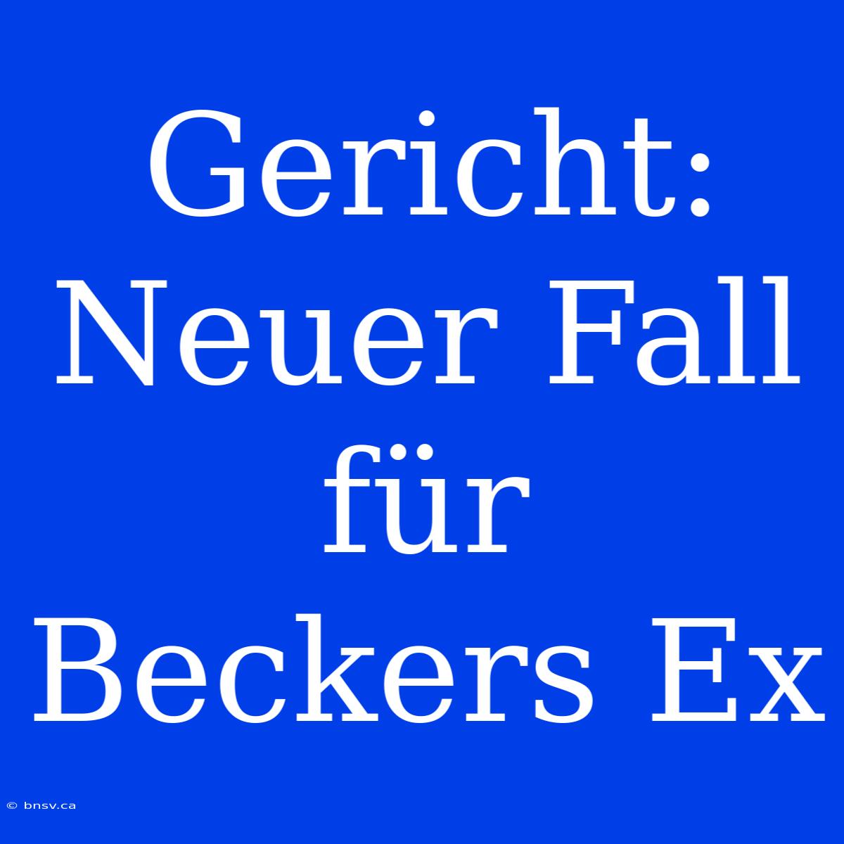 Gericht: Neuer Fall Für Beckers Ex