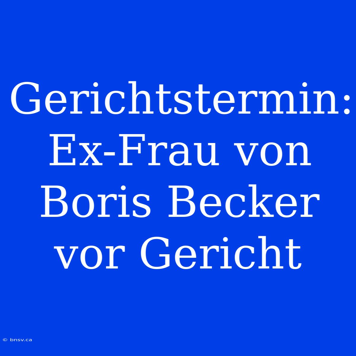 Gerichtstermin: Ex-Frau Von Boris Becker Vor Gericht