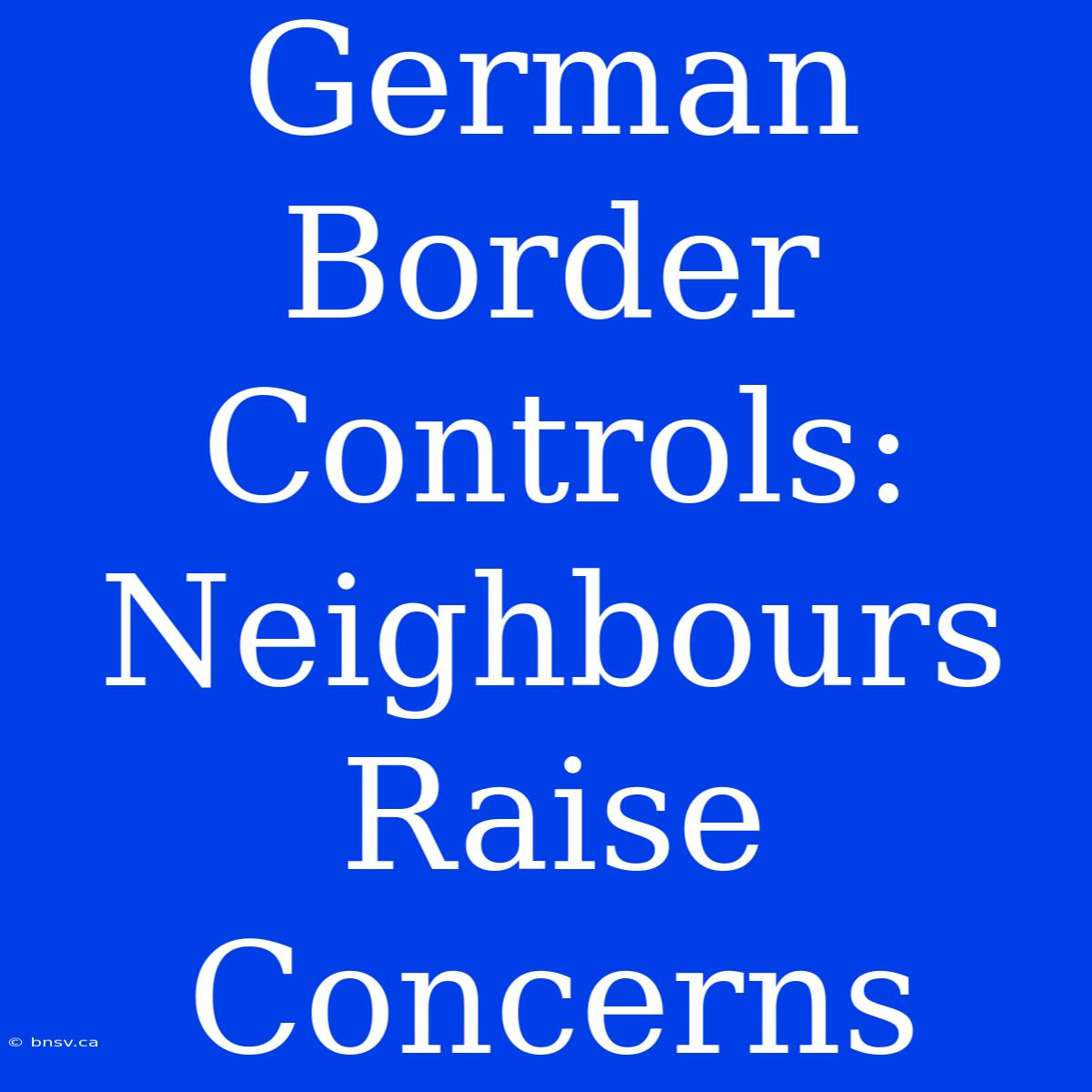 German Border Controls: Neighbours Raise Concerns