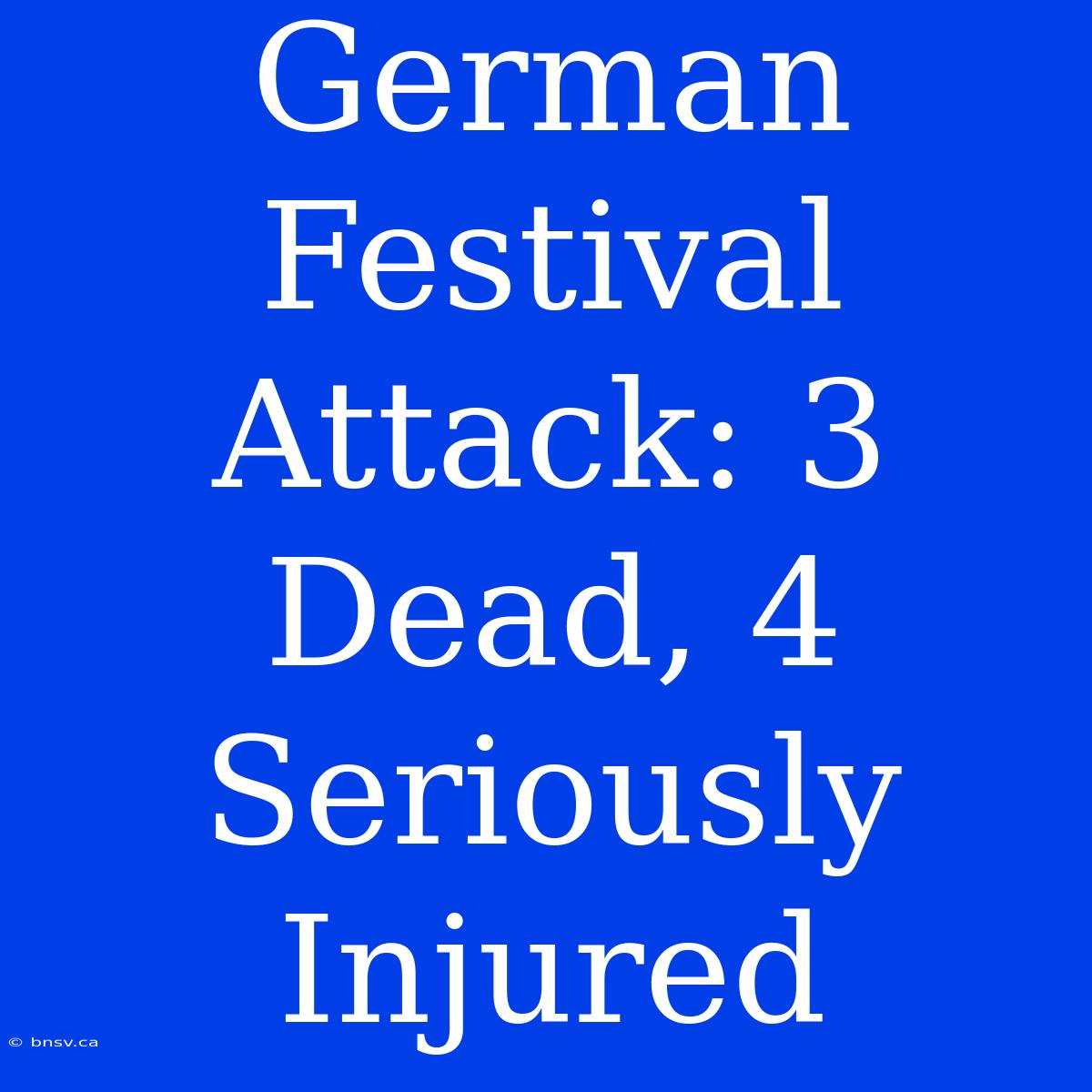 German Festival Attack: 3 Dead, 4 Seriously Injured