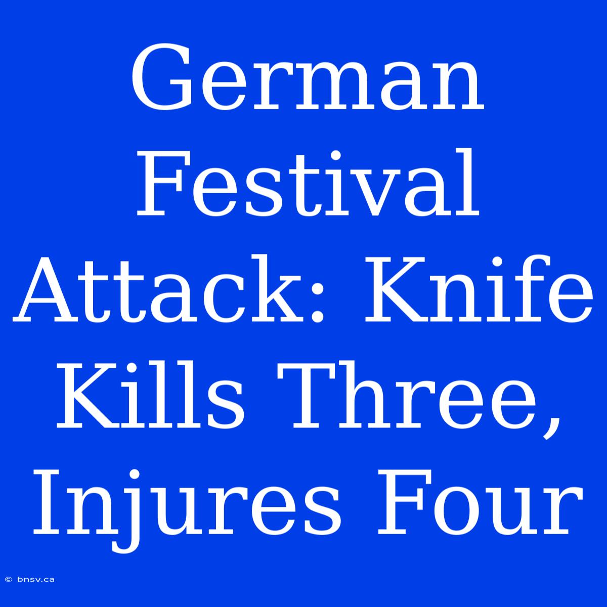 German Festival Attack: Knife Kills Three, Injures Four