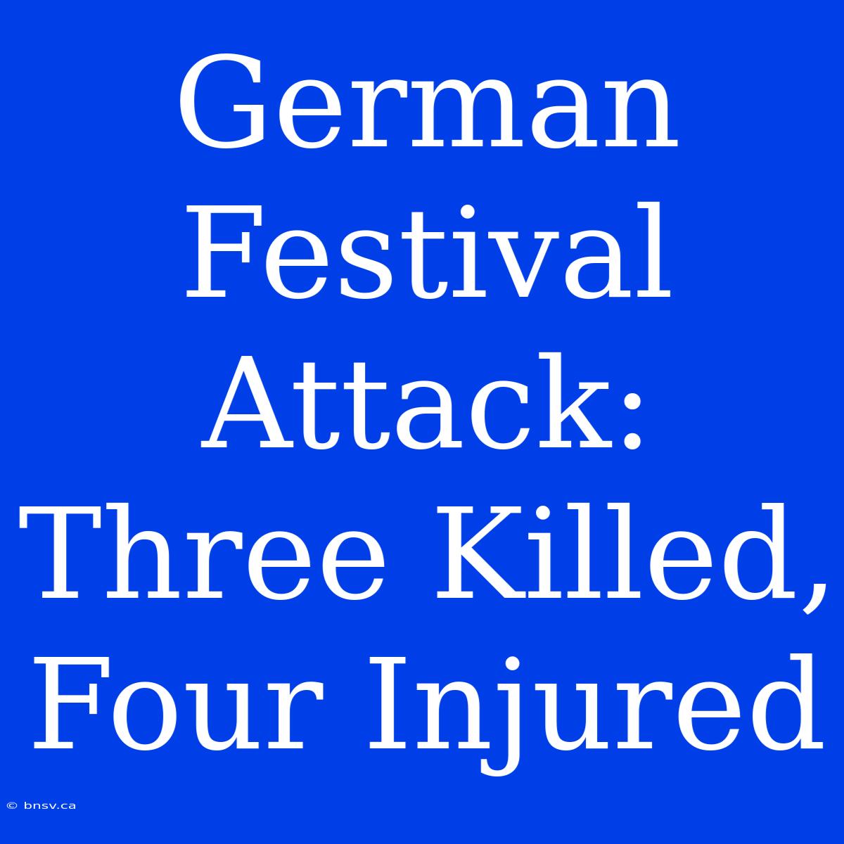 German Festival Attack: Three Killed, Four Injured