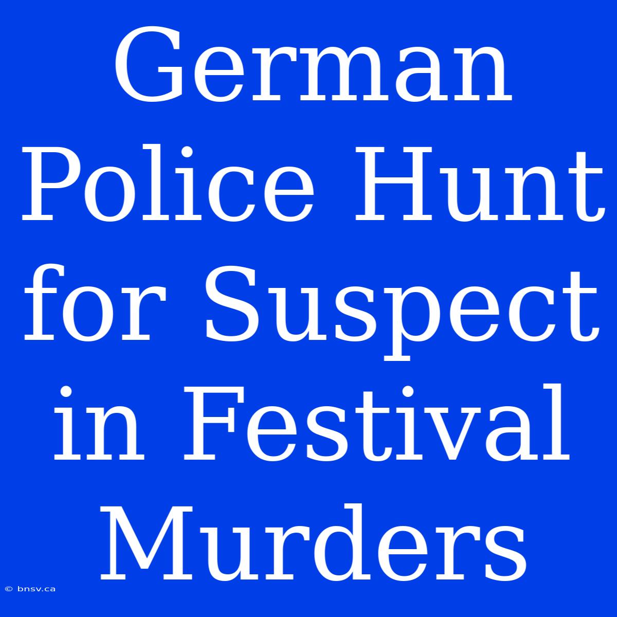 German Police Hunt For Suspect In Festival Murders