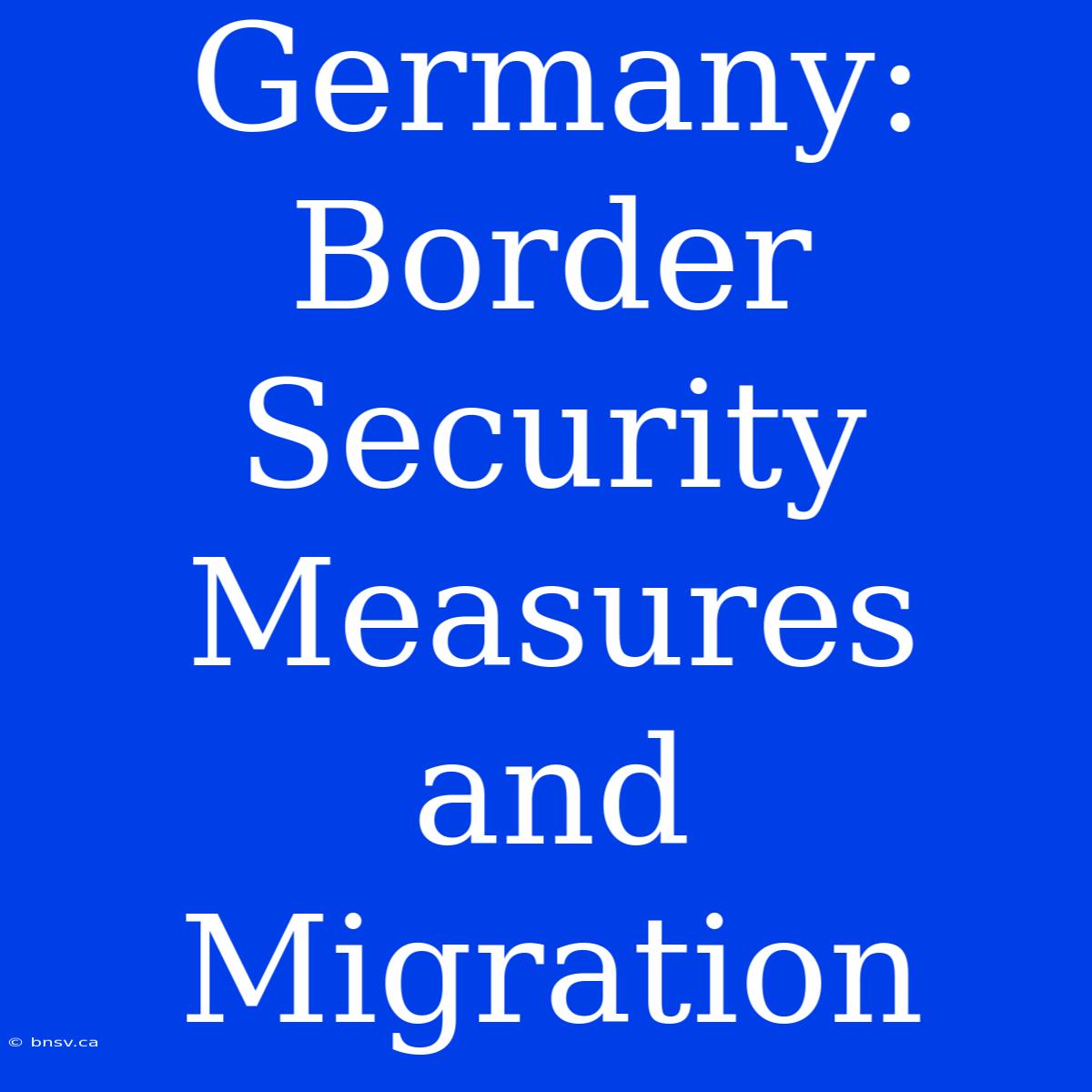 Germany: Border Security Measures And Migration