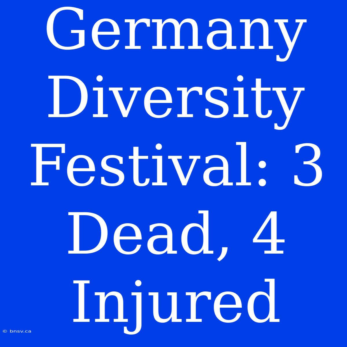 Germany Diversity Festival: 3 Dead, 4 Injured