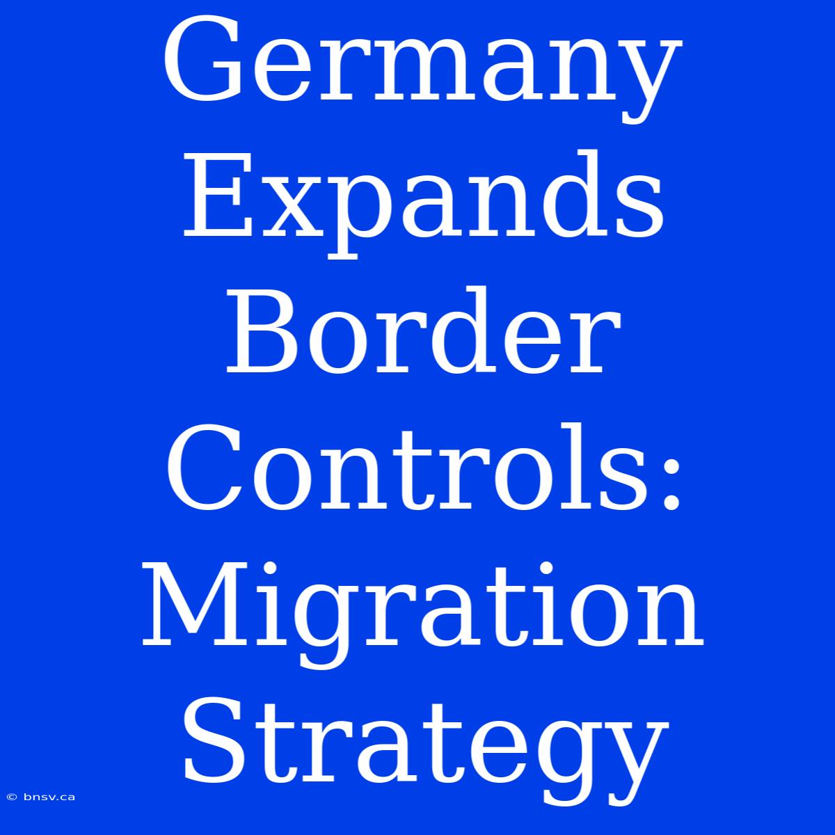 Germany Expands Border Controls: Migration Strategy