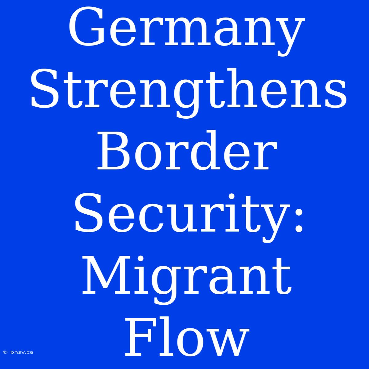 Germany Strengthens Border Security: Migrant Flow