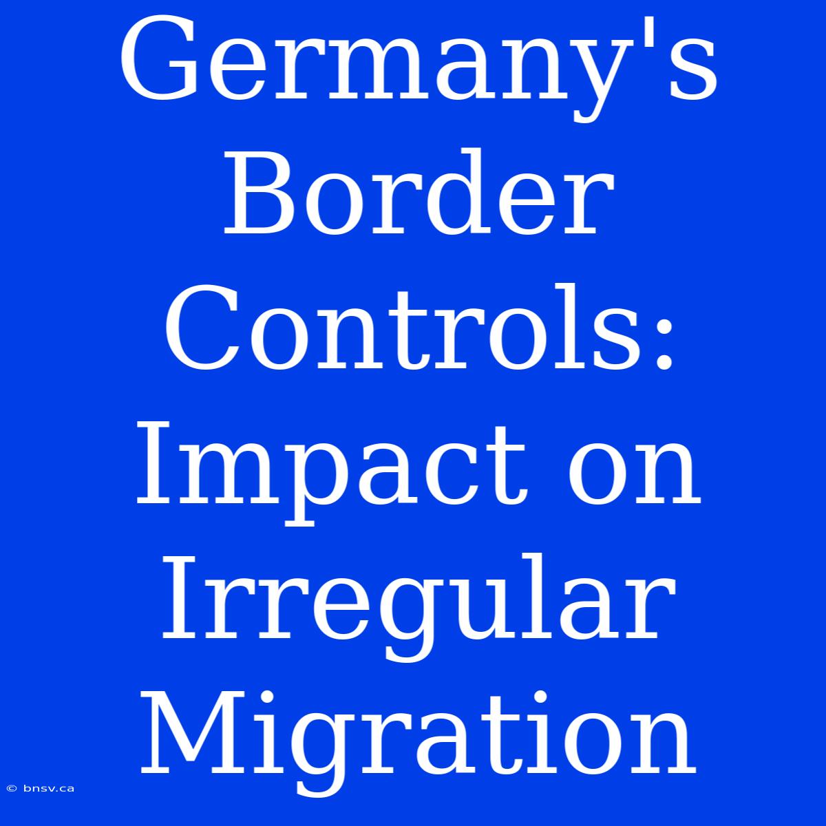 Germany's Border Controls: Impact On Irregular Migration